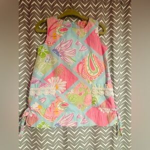 Vintage Lilly Pulitzer | Adios Elephant Patch Print Shift Dress, Girls Size 2t